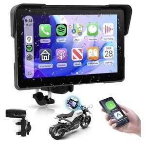 7 Inch Motorcycle Carplay Screen with Wireless Carplay Android Auto for Car